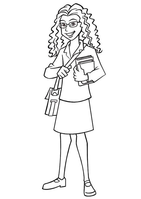 Coloring Page School Girl Img 7385