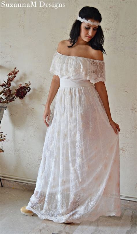 Ivory Cotton Lace 70s Wedding Dress Vintage By Suzannamdesigns