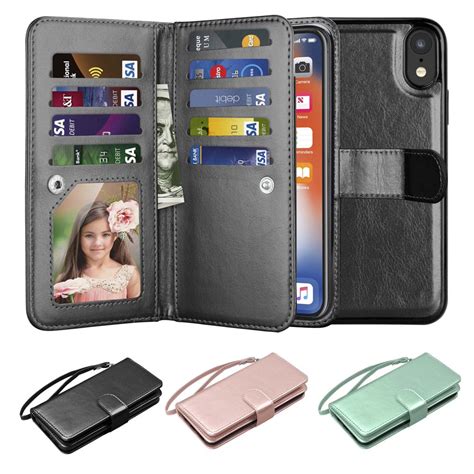 Iphone Xr Case Wallet Case Iphone Xr Iphone Xr Pu Leather Case Njjex