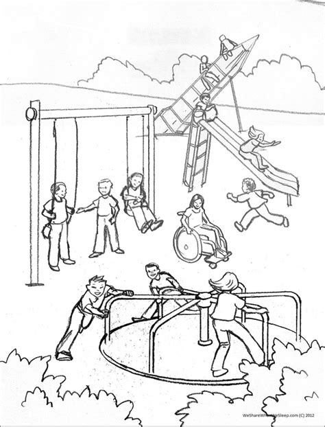 School Playground Coloring Pages Sketch Coloring Page