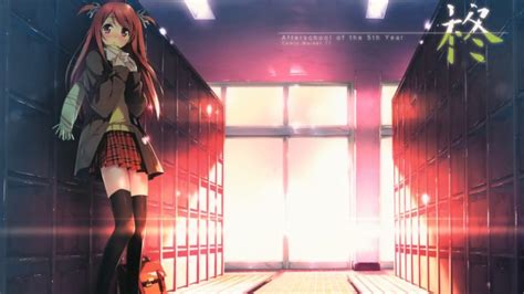 School Uniforms Skirts Thigh Highs Anime Girls Kantoku Artist