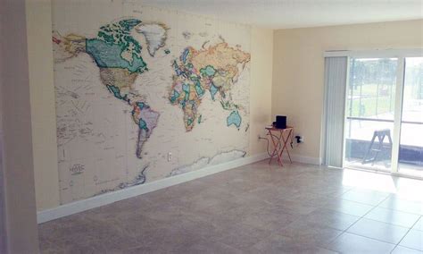 World Map Wall Mural Removable Wallpaper Peel And Stick Wall Etsy In