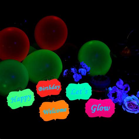 Glow Neon Party Supplies Glow Bar Banner Fluorescent Balloons Yellow