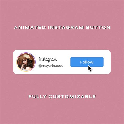 Custom Animated Instagram Follow Button Overlay For Intro Etsy Uk
