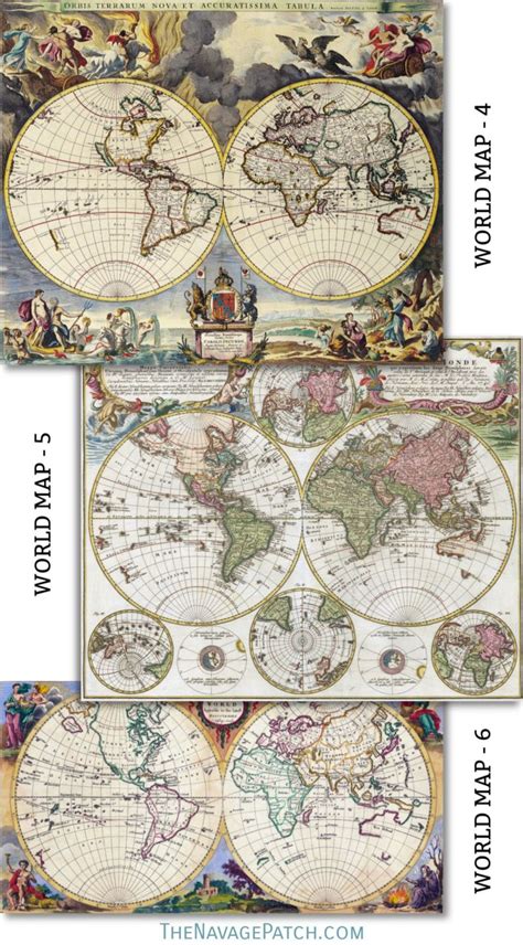 Step by step directions for your drive or walk. Wooden Map Wall Art | Free Printable Vintage Maps - The ...
