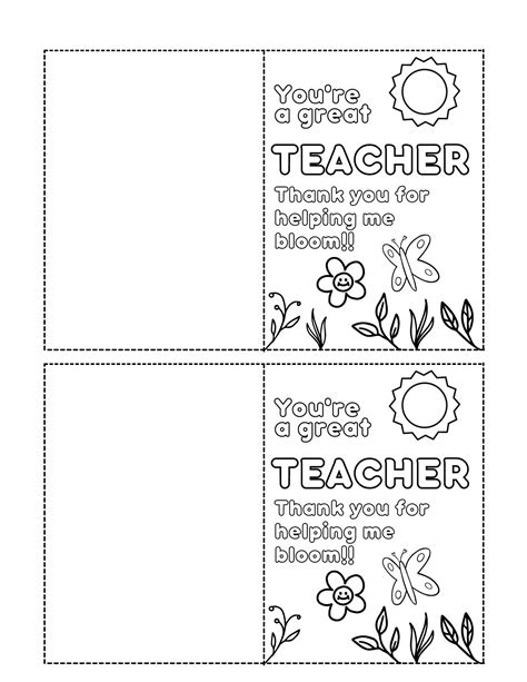 Printable Teacher Appreciation Cards Letter Size Pdf Easy Etsy