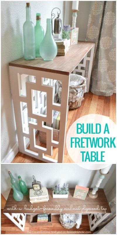 There are 519 table top plans for sale on etsy, and they cost $10.97 on average. Remodelaholic | DIY Fretwork Table with Walnut Plywood Top