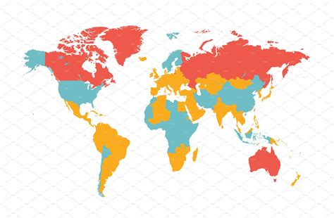 World Map Vector With Borders Pre Designed Illustrator Graphics