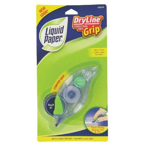 Paper Mate Liquid Paper Dryline Grip Correction Tape Green 1 Count