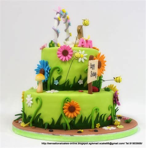 Look at our novelty design cakes. Cakes2Share Singapore: SWEET GARDEN THEME FLOWER CAKE ...
