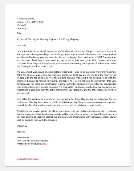 Perhaps behind the acerbic comments, you realize your accuser has misconstrued the situation, misrepresented the it is generally best to respond to your accuser in private conversation. Warning Letter for Allegations on Engineer | writeletter2.com