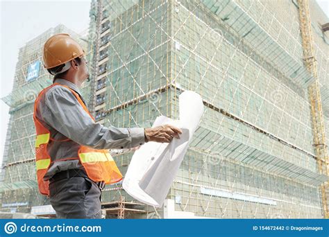 Engineer Controlling The Construction Stock Photo Image Of Hardhat