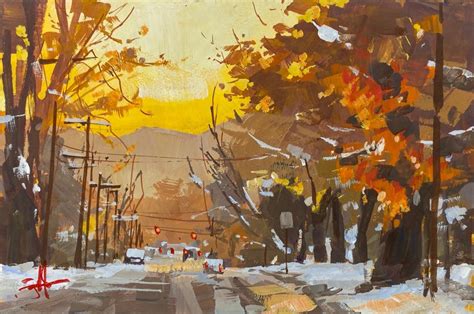 Judd Mercer Sunset Melt Gouache Painting At 1stdibs