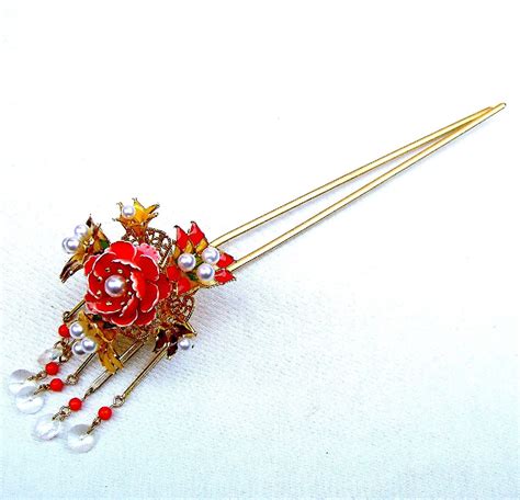 Vintage Japanese Kanzashi Hairpin With Dangles Hair Accessory Hair Pick