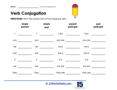 Verb Conjugation Worksheets 15 Worksheets Com