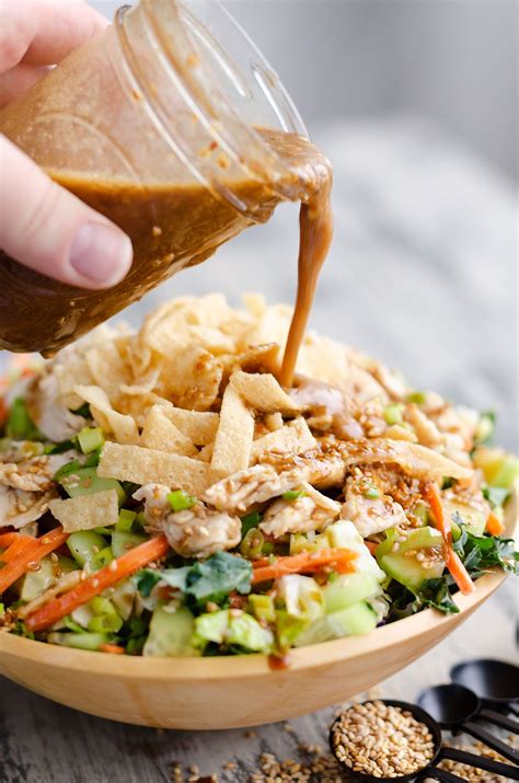 Asian Toasted Sesame Chicken Salad With Homemade Salad Dressing Salad