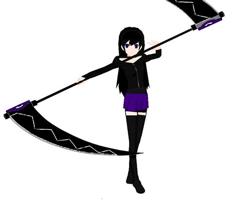 Anime Girl With Black Hair Purple Eyes And Double By