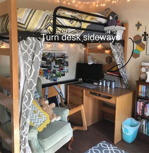 22 College Dorm Room Ideas For Lofted Beds