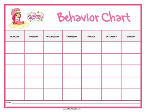 Strawberry Shortcake Behavior Chart Free Printable