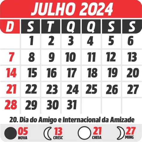 Calendário 2024 Julho Imagem Legal