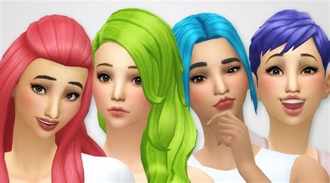 My Sims 4 Blog Base Game Hair Recolors By Noodlescc Images And Photos