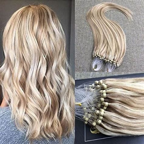 You just pull the hair through the plastic loop, slide it up and crimp. Pre Bonded Micro Ring Beads Human Hair Extensions Blonde ...