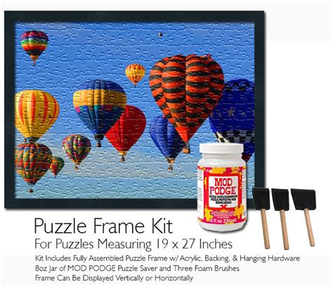 Black Wood Jigsaw Puzzle Frame Kit Various Sizes With Mod Etsy