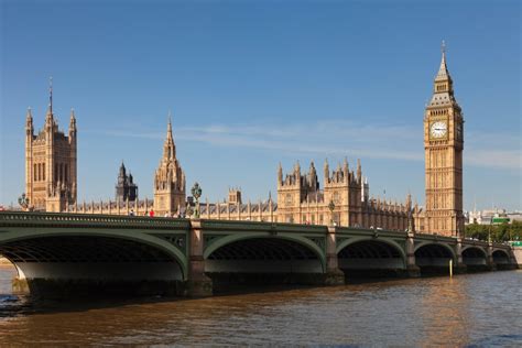 View Of Big Ben And Houses Of Parliament With Westminster Bridge At