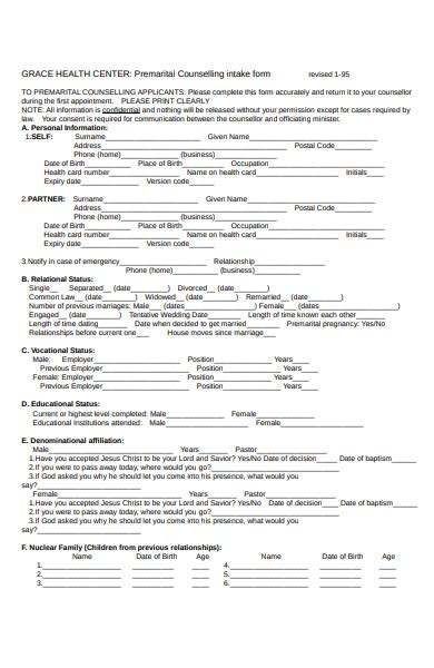 Free 33 Premarital Forms In Pdf Ms Word Doc