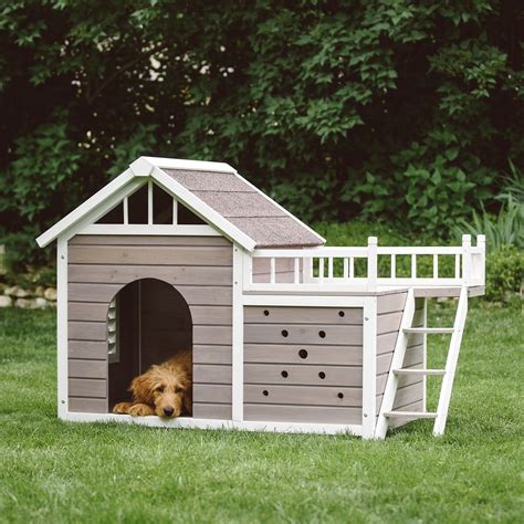 Boomer And George Beacon Dog House With Sunning Side Deck Dog House Diy