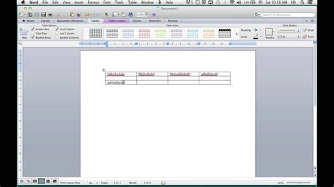 Creating And Editing A Table In Ms Word 2011 Mac Youtube