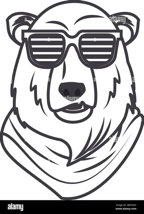 funny bear grizzly with sunglasses cool style stock vector image and art alamy