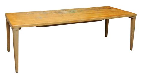 Wooden equipment or kitchen table made of mahogany, cherry, oak, pine and more are beautiful and they add more beauty to one of the most important parts of the house. Long Wooden Remington Rand Table | Olde Good Things