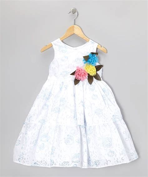 Take A Look At This White And Blue Floral Tiered Dress Toddler And Girls