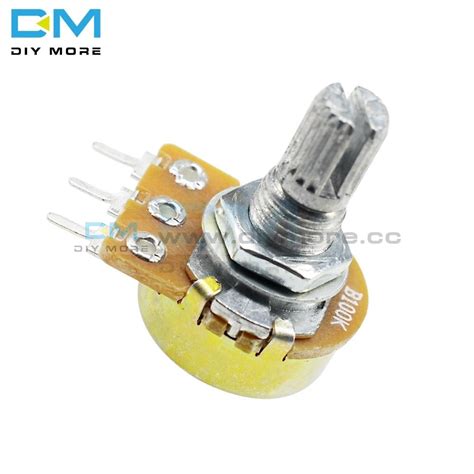 5pcs Wh148 3pin Rotary Potentiometer With Aluminum Alloy Caps Ohm Line