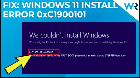 How To Fix Windows 11 Installation Error 0xc1900101 YouTube