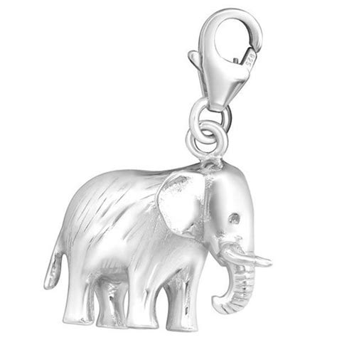 Sterling Silver Elephant Clip On Charm Silver Elephants Sterling