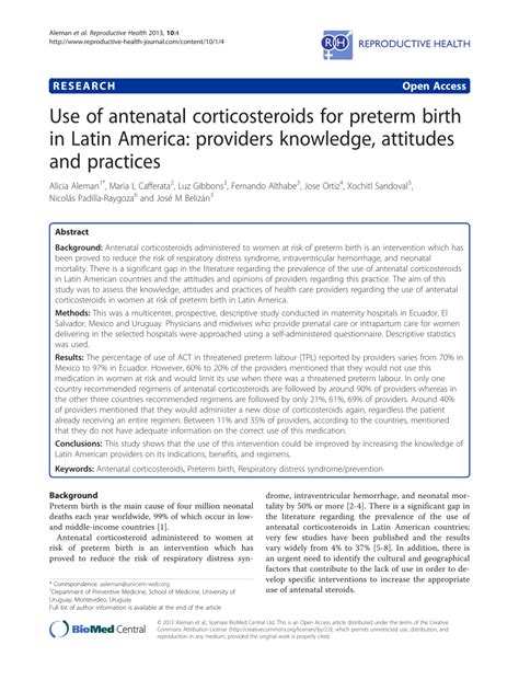 Cochrane database syst rev 2013; (PDF) Use of antenatal corticosteroids for preterm birth ...