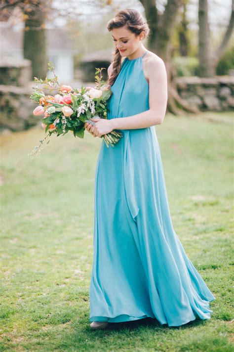 A Painted Blue Floral Wedding Gown Adds A Touch Of Whimsy Floral