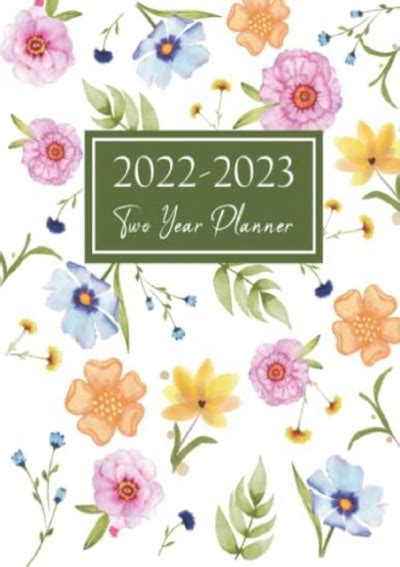Ebook Download 2022 2023 Two Year Planner Watecolor Flower 2 Year Daily Weekly Monthly