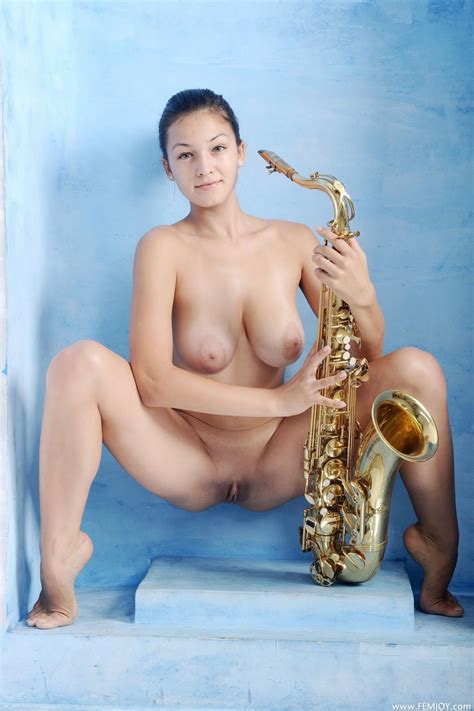 Busty Femjoy Sofie Posing Naked With A Saxophone Of Free Nude Hot Sex