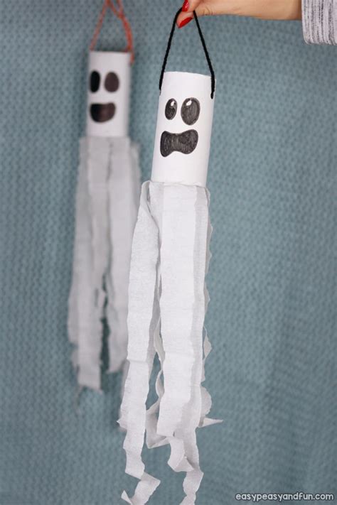 Ghost Windsock Toilet Paper Roll Craft Halloween Crafts Fun