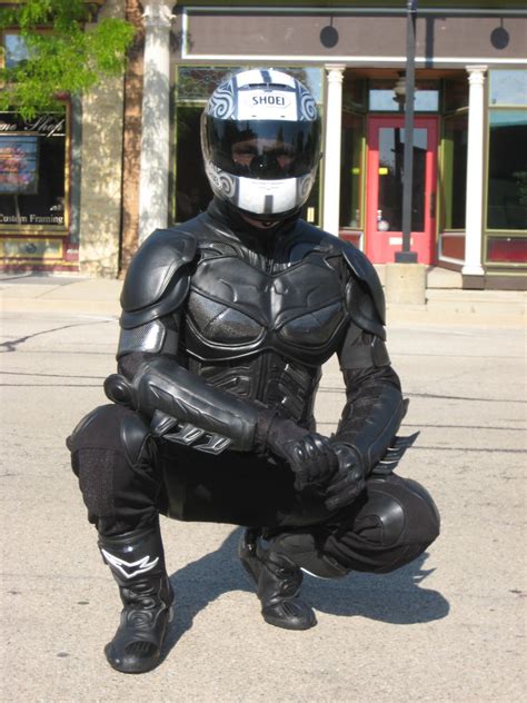 Batman Dark Knight Motorcycle Suit Having Some Fun On