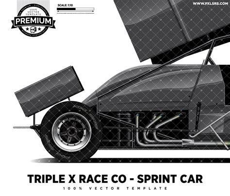 Triple X Race Co Sprint Car Premium Vector Template Pixelsaurus