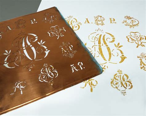 French Monogram Stencil Choice Of Different Letters Initials