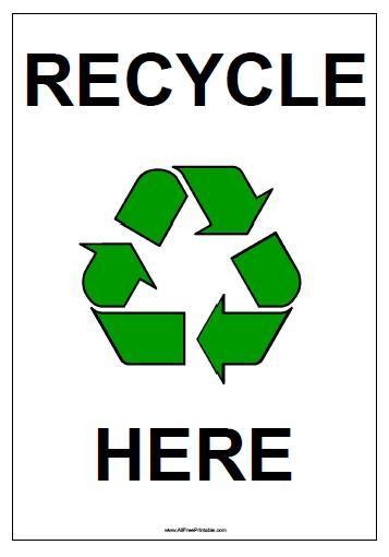 Recycle Signs Free Printable