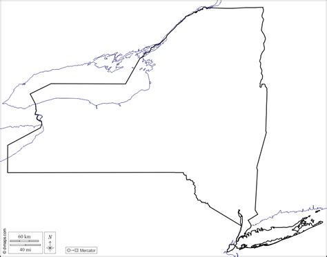 Blank Map New York