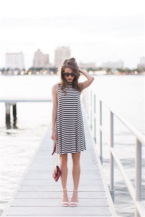 Classic And Timeless Black And White Striped Dress The Style Bungalow