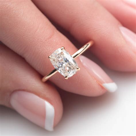 Elongated Cushion Cut Engagement Ring 15 Carat Solitaire Etsy Hong Kong