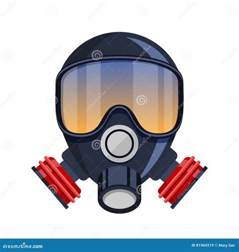 Vector Respirator Gas Mask Icon Stock Vector Illustration Of Chemical